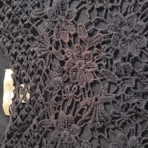 Navy Cotton Crochet Over Navy Tank Top - Picture 7 of 10